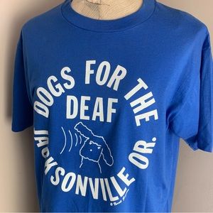 Vintage Dogs For The Deaf Jacksonville Florida Blue Tshirt Xl Single Stitch